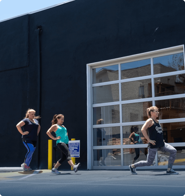 women exercising outside